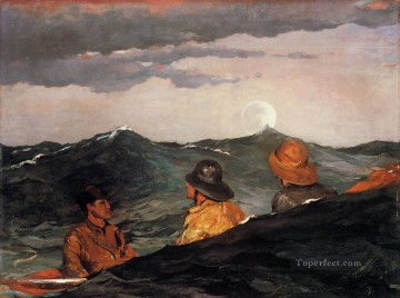  Moon Pintura - Besando la Luna Realismo pintor marino Winslow Homer